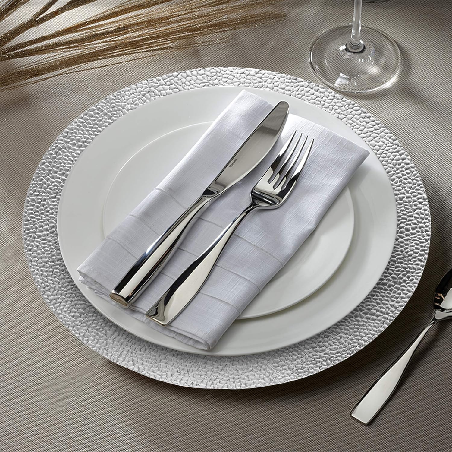  | ChargeIt by Jay Round Charger Large 13” Decorative Melamine Service Plate for Home & Professional Fine Dining-For Upscale Catering Events, Dinner Parties, & Weddings, Red: Charger & Service Plates