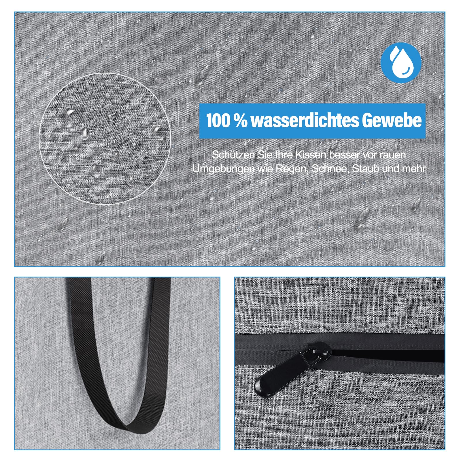 Auflagentasche Aufbewahrungstasche XXL Gartenauflagen,Wasserdicht SchutzhüLle Polsterauflagen