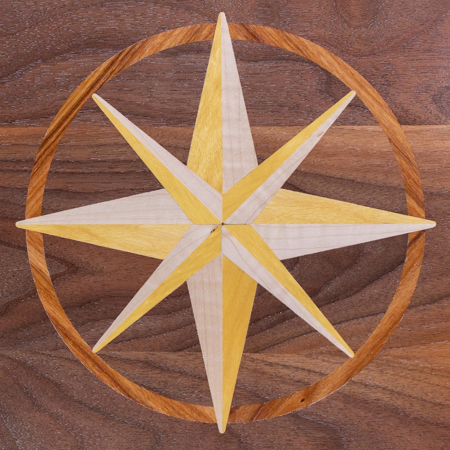 Compass Rose 10" - Acrylic Router Inlay Templates for Precise Wood Inlay Designs by Tarter Woodworking (MLIS) Multiple Layer Inlay System, Guaranteed to Work with Router Inlay kit, Made in USA