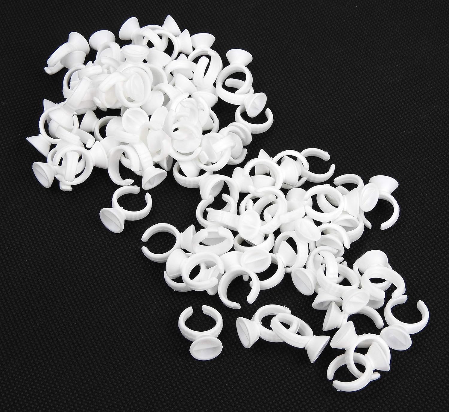 100pcs 2 Slot Disposable Plastic Glue Holders Rings Eyelash Extensions Kit Beauty