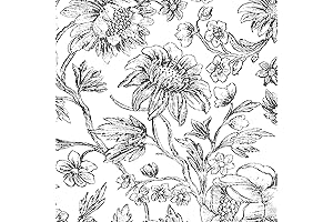 Cohoo Home Black and White Sunflower Peel And Stick Wallpaper