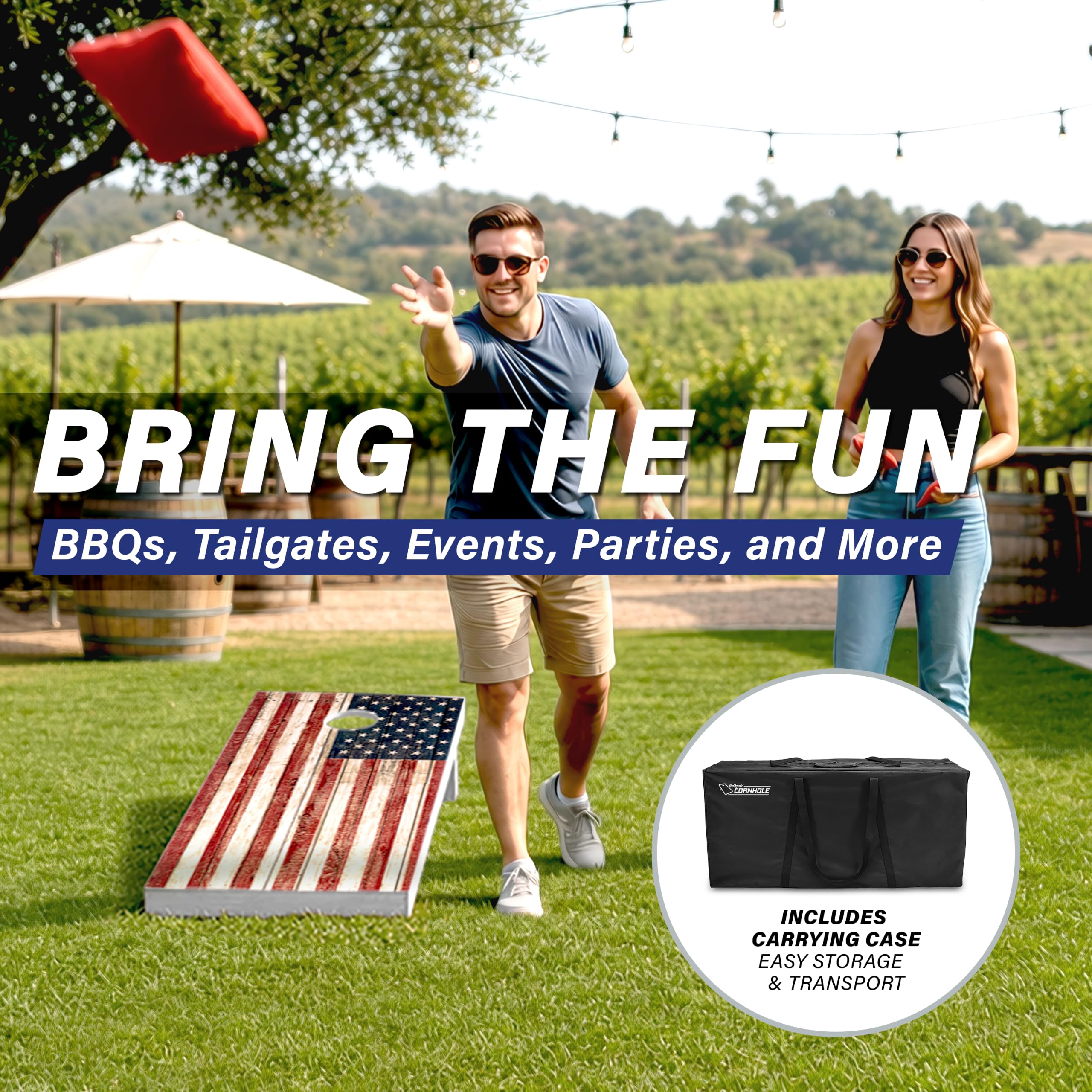 GoSports Classico set Cornhole – Contiene 8 pouf, custodia da viaggio e regole di gioco (a scelta stile)