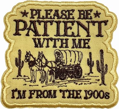 Please Be Patient With Me Tactical Morale Patch 3 Inches Funny Millennials Carriage Quote Sarcastic, Embroidered Hook and Loop Patches for Army Backpack, Vest, Hat, Dog Harness, Military Gifts Mom Dad