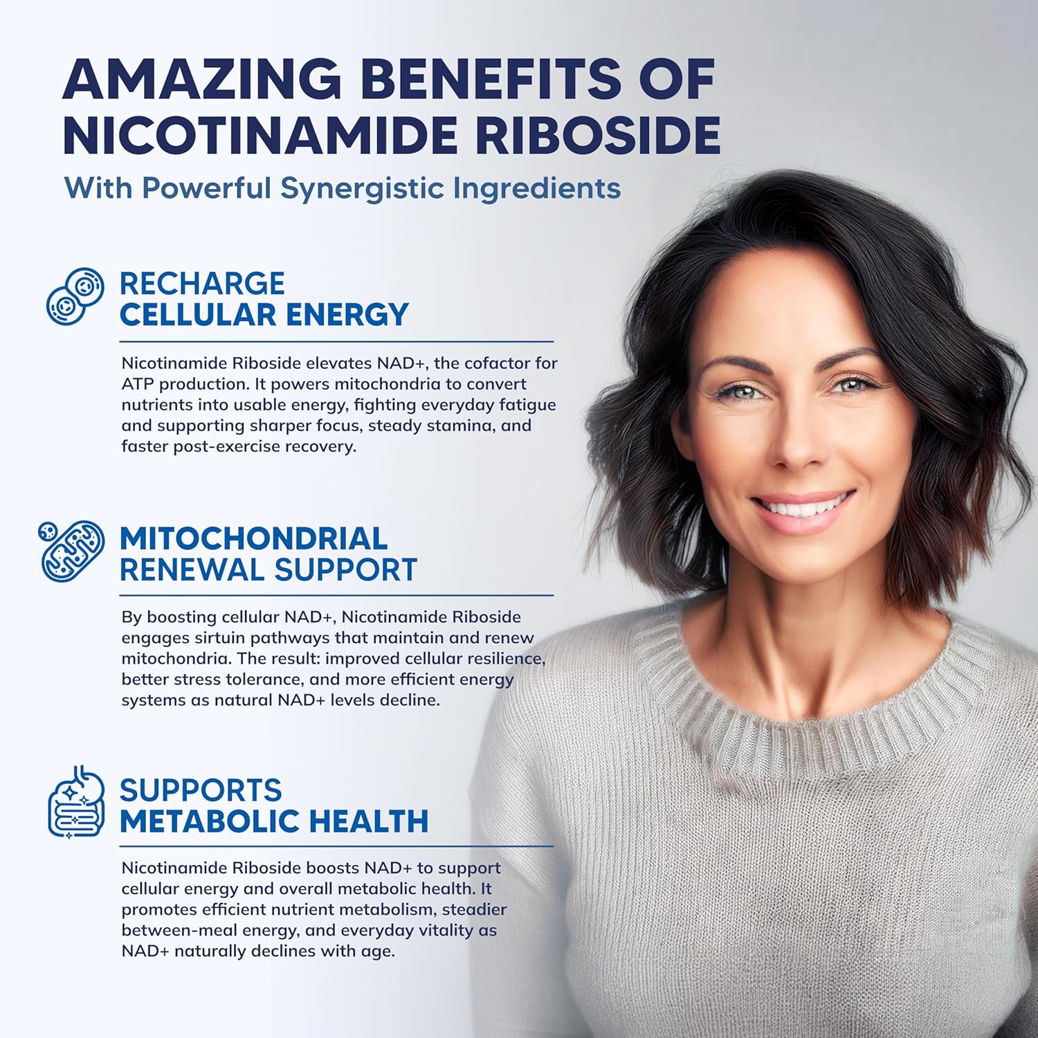 aSquared Nutrition NAD Resveratrol Supplement - NAD+ Nicotinamide Riboside 500mg (Vitamin B3) Plus Trans-Resveratrol & Quercetin - NMN Alternative for Men & Women - 60 Capsules - Image 7