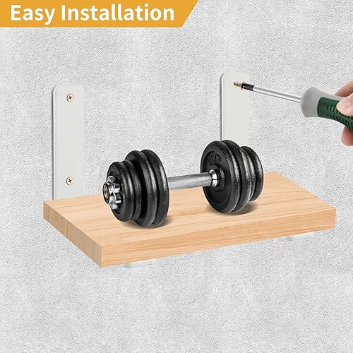 Miniatura 117 de Paquete de 4 soportes en L para estante, 8 pulg. largo x 6 pulg. alto x 1.5 pulg. ancho, grosor 03/64 pulg., soporte de hierro, metal, industrial