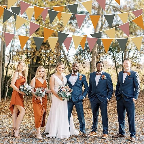 Miniatura 61 de Pancarta de otoño de 32 pies, bandera triangular, banderines de tela, banderines para decoración de otoño feliz otoño, día de Acción de Gracias