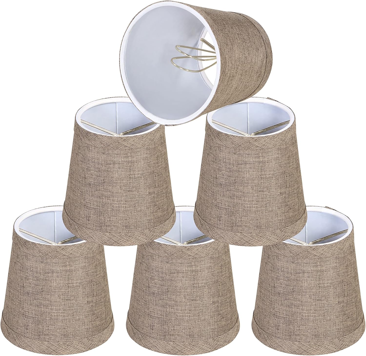 Aspen Creative 51013-9, Empire Clip-On Chandelier Lamp Shade, Iron, 3" Top x 4" Bottom x 4" Slant Height, Set of 9