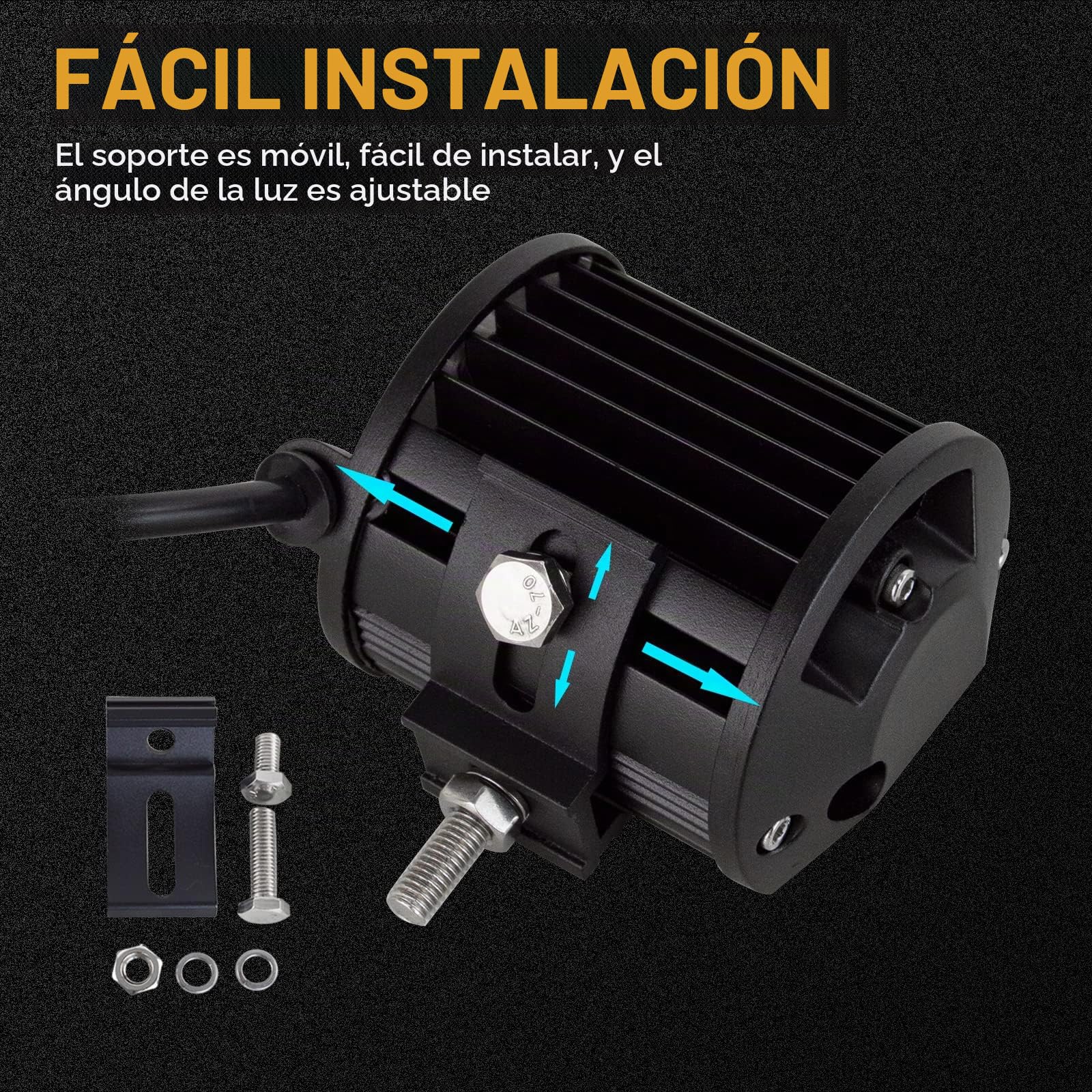 RIGIDON 42 Pulgadas 107cm 540W Curvada Barra de Led 4x4 con 12V Kit de cableado, 2pcs 10cm 18W Focos Led, Largo Alcance Barra Luminosas led para Coche Todoterreno Off Road Camión Tractor SUV | 42 pulgadas 540 W largo alcance Rampa Led, 2 x 4 pulgadas, 18