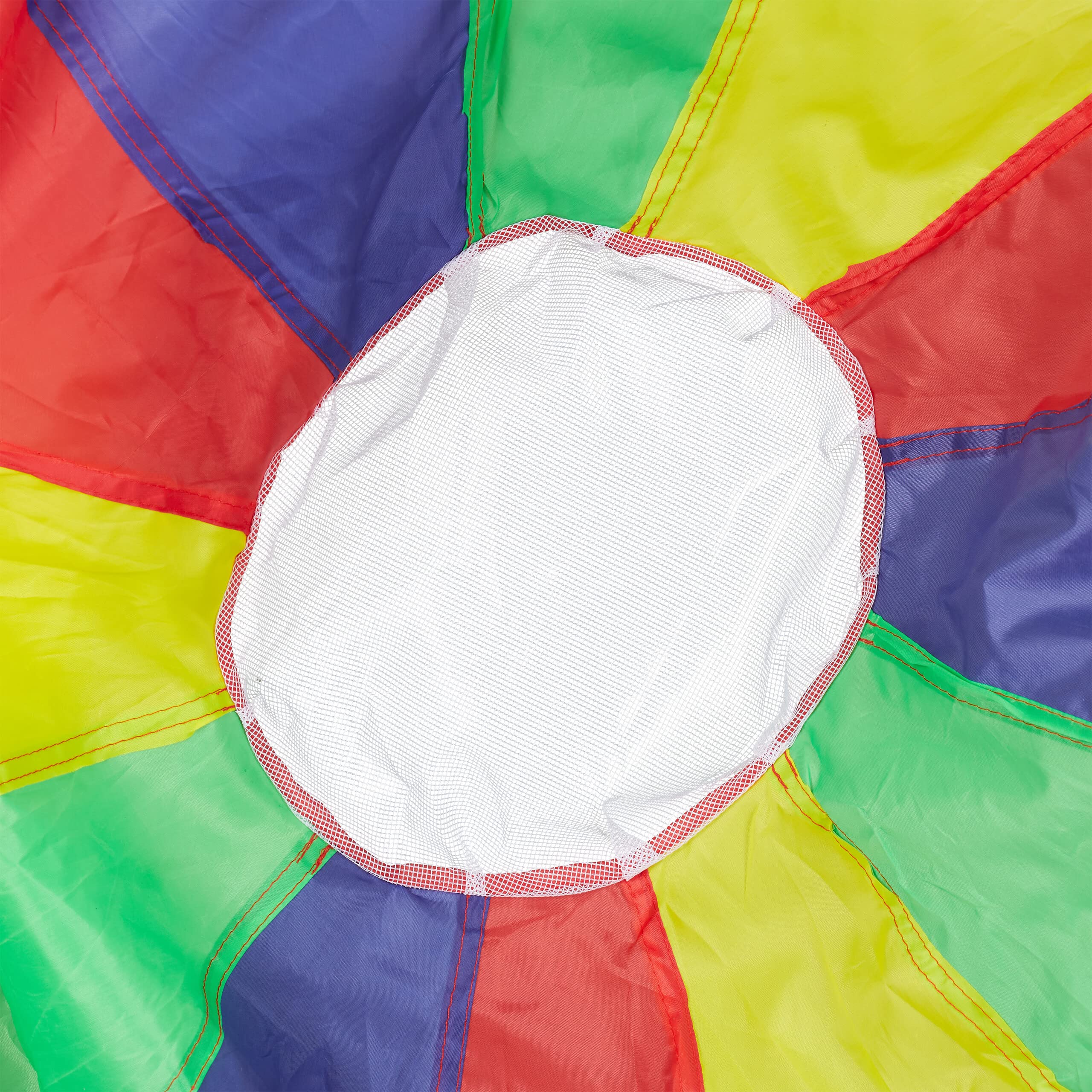 Relaxdays Schwungtuch Kinder, Ø 6 m, 12 Griffe, Schwingtuch, Regenbogen Tuch für draußen, XXL, Fallschirm Spiel, bunt