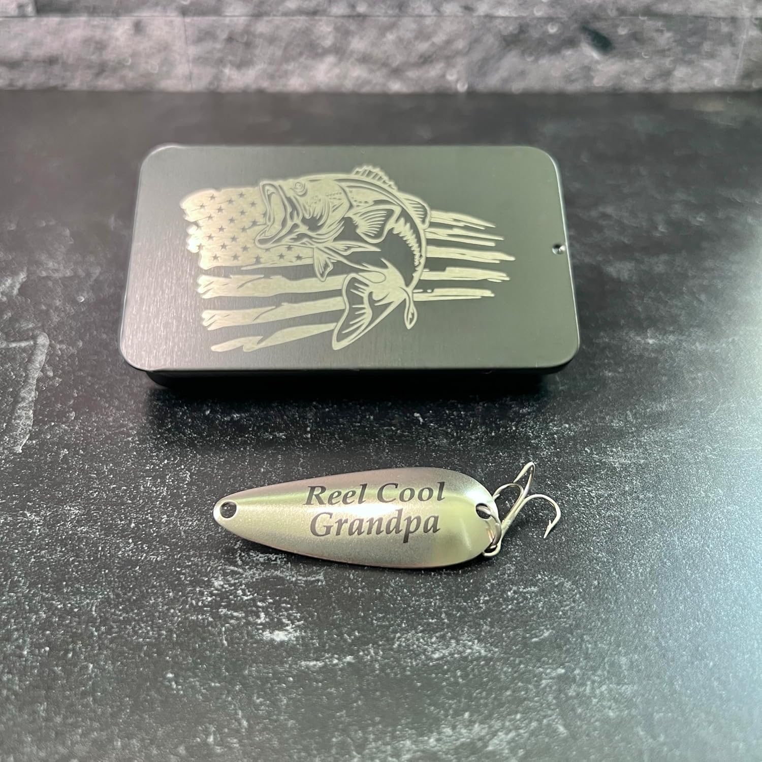 Fishing Gift for Grandpa - Engraved Fish Hook - Fathers Day - Birthday Present - New Grandparent - From Grandkids