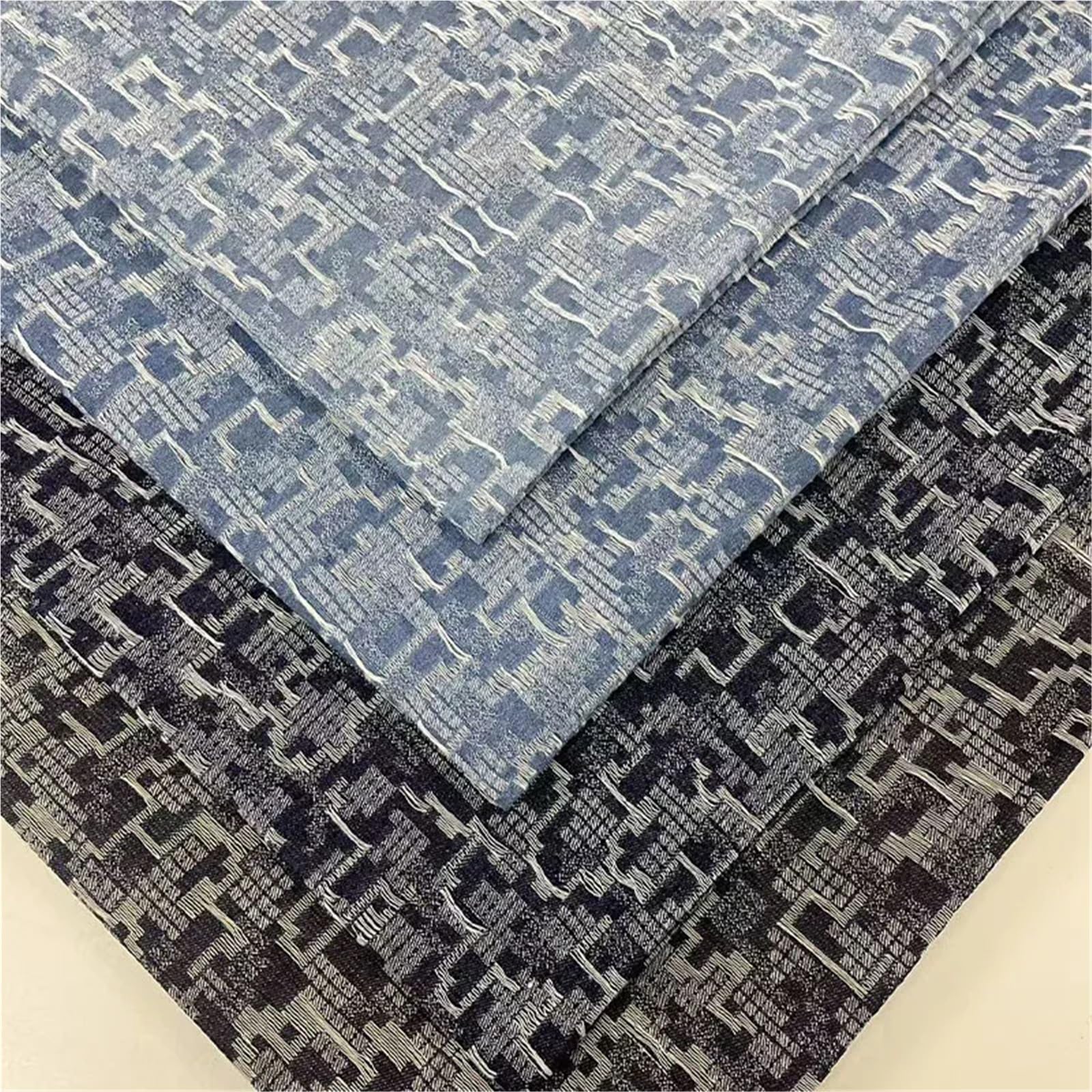 Tela Vaquera De AlgodóN Tela vaquera, Jacquard grueso corrugado geométrico, lavado for coser vestidos, bolsos, pantalones, sombreros, bricolaje Tela De Costura(AA007-2)