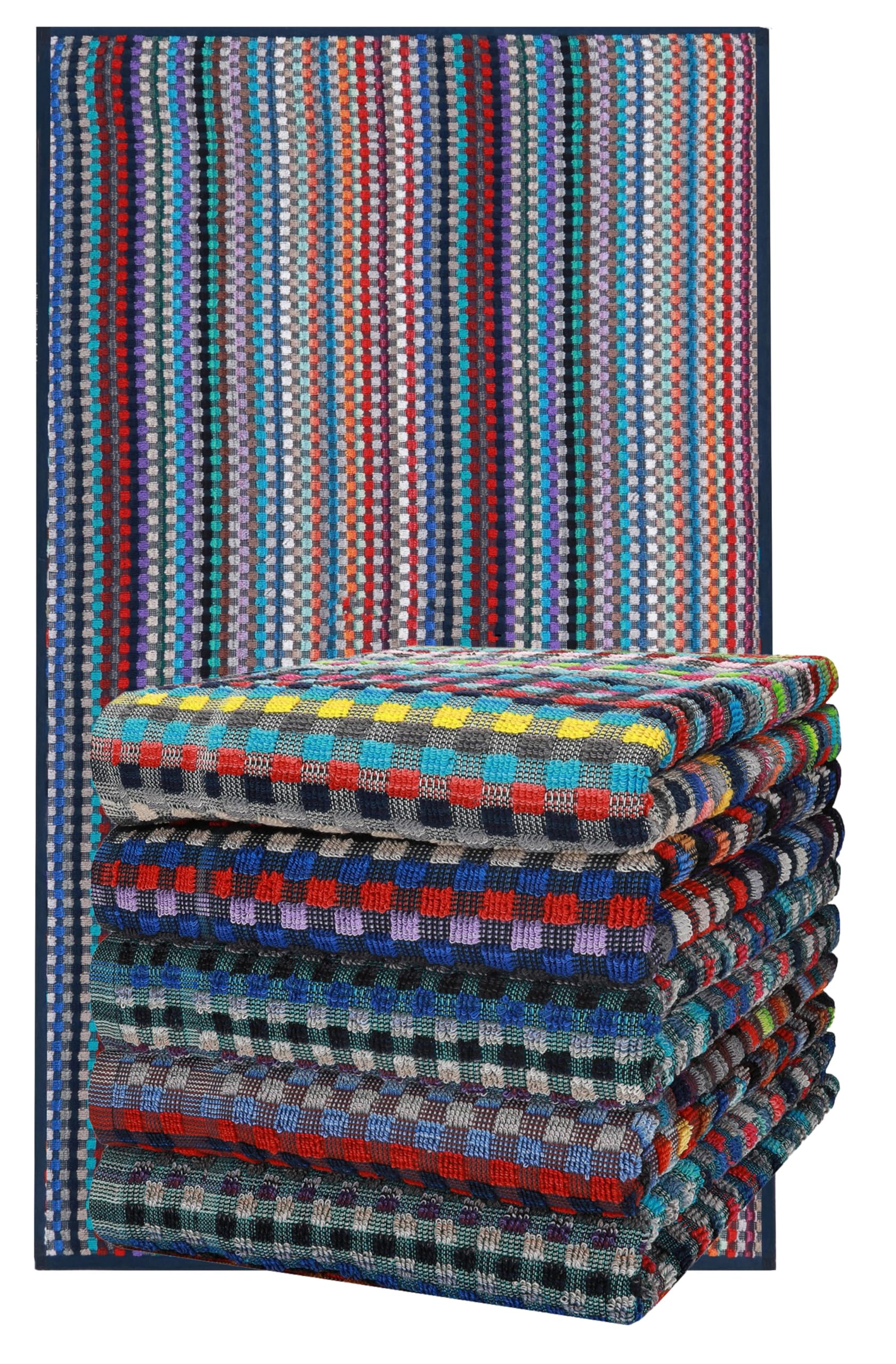 Betz Set di strofinacci HELGOLAND 50 x 90 cm a quadretti colorati 6 pezzi