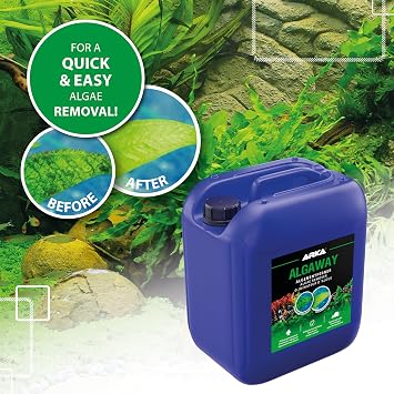 Algae Remover Aquarium 5 L - Algaway Effective Against All Types | algae treatment, algae stop, copper-free, plant-safe, against hair algae, spot algae, brush algae, green algae, freshwater