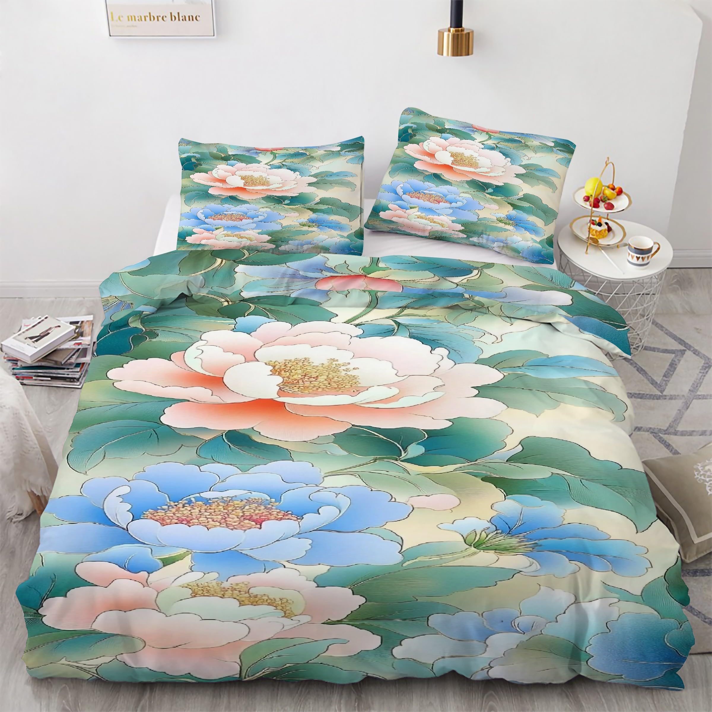 Parure de lit fleurs rurale 220x240 pour une chambre cosy et douce