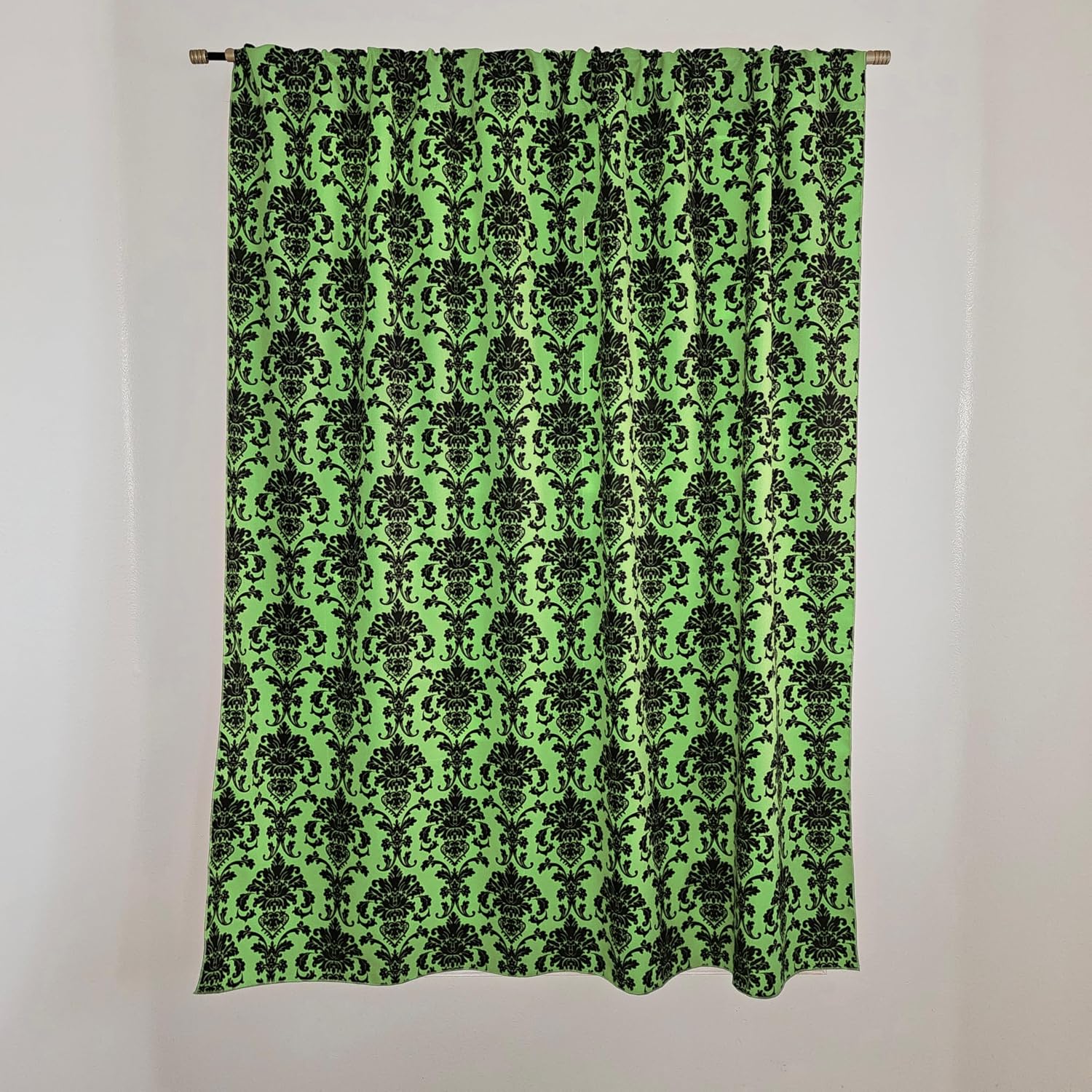 lovemyfabric Floral Damask Print Poplin Window Curtain Panel/Stage Backdrop/Photography Backdrop 58" Wide (120" Tall, Beige)
