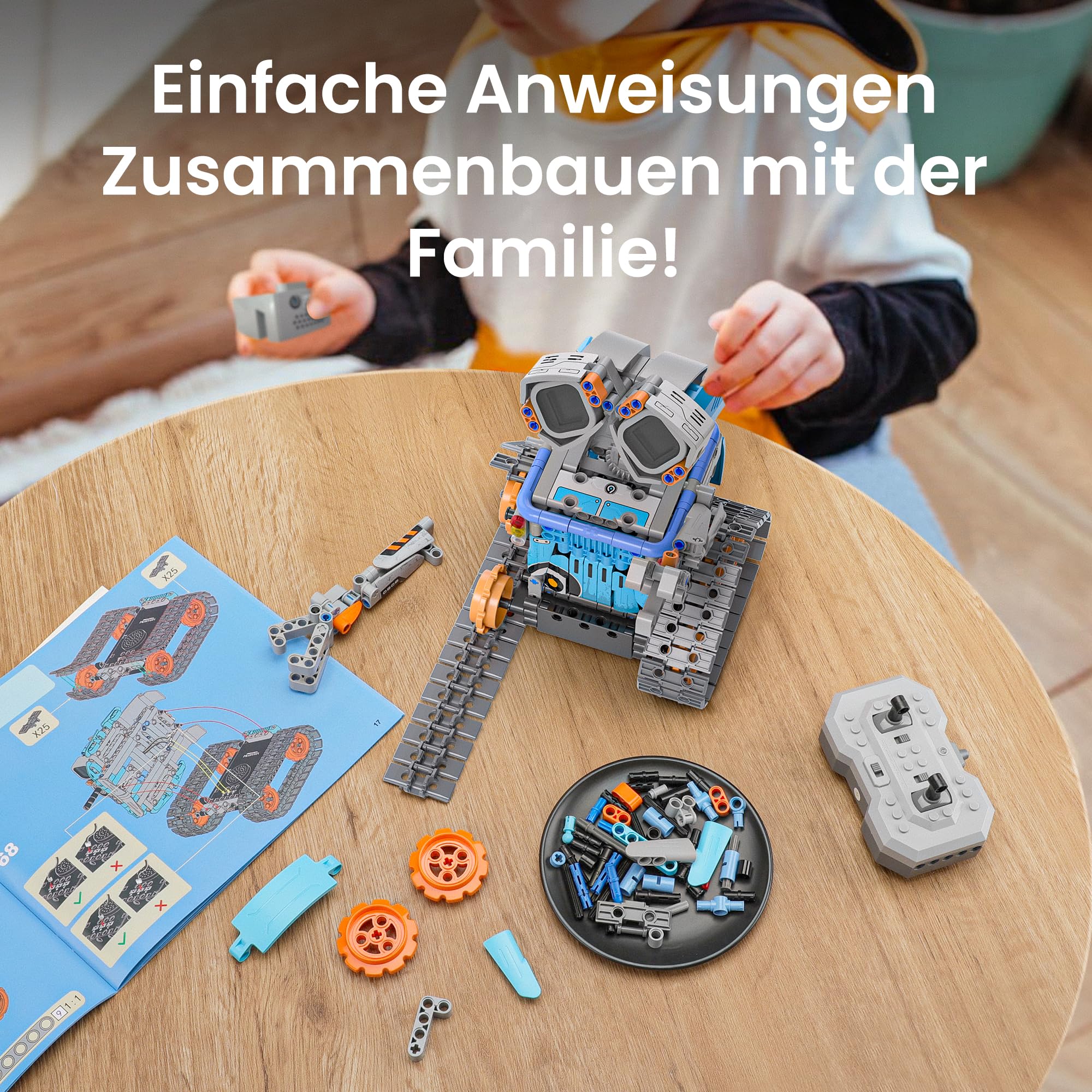 Sillbird 5-in-1 STEM Roboter Baukasten für Kinder, App-Fernsteuerung & Programmierbares Engineering Bauspielzeug, Kreatives Geschenk für Jungen und Mädchen ab 8+ Jahren
