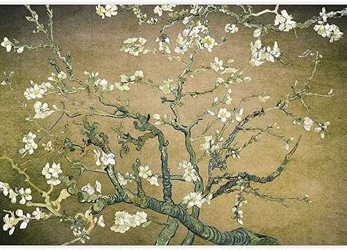 Vista 53 de Wall26 - Papel tapiz en color cobre con estampado de "Almendro en flor" de Vincent Van Gogh Verde azulado "Flor de almendra