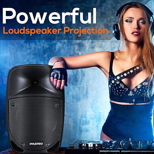 Miniatura 4 de Pyle PSBT105A - Altavoz PA portátil Bluetooth de 1000 W, subwoofer de 10 pulgadas, micrófono inalámbrico UHF, MP3USBSD, batería recargable, luces