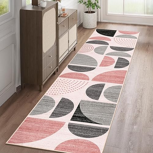 Miniatura 15 de MUJOO Alfombra Bohemia Lavable, Alfombras de Área de 4x6.5 pies para Dormitorio Sala de Estar Mesita de Noche Oficina, Alfombra de Piso Orage y