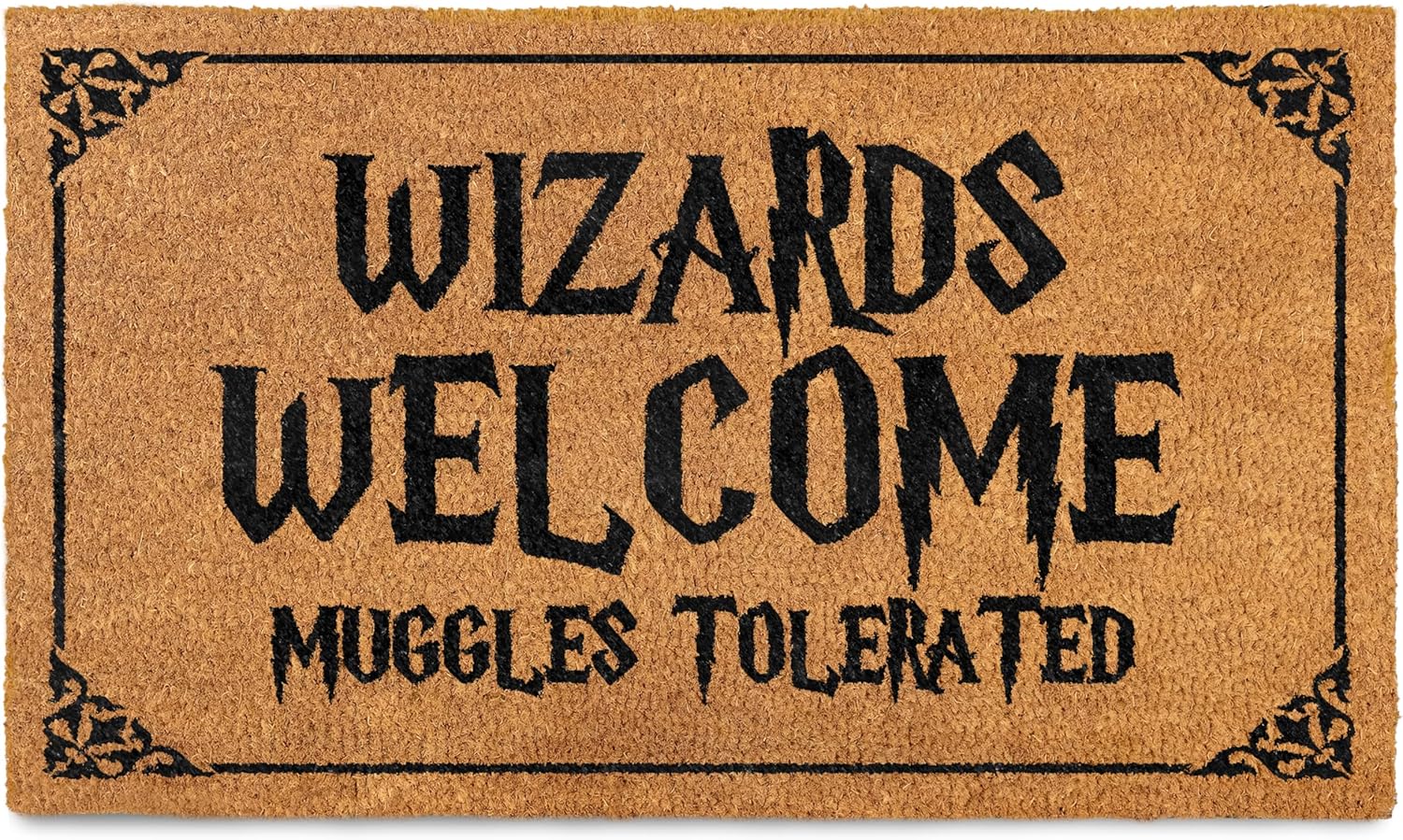 MAINEVENT Wizards Welcome Tolerated Door Mat 30x17 Inch, Wizarding Doormat for Covered Outdoor Area, Wizarding Geeky Welcome Mat Outdoor Decor, Funny Nerd Gift, Geek Decor