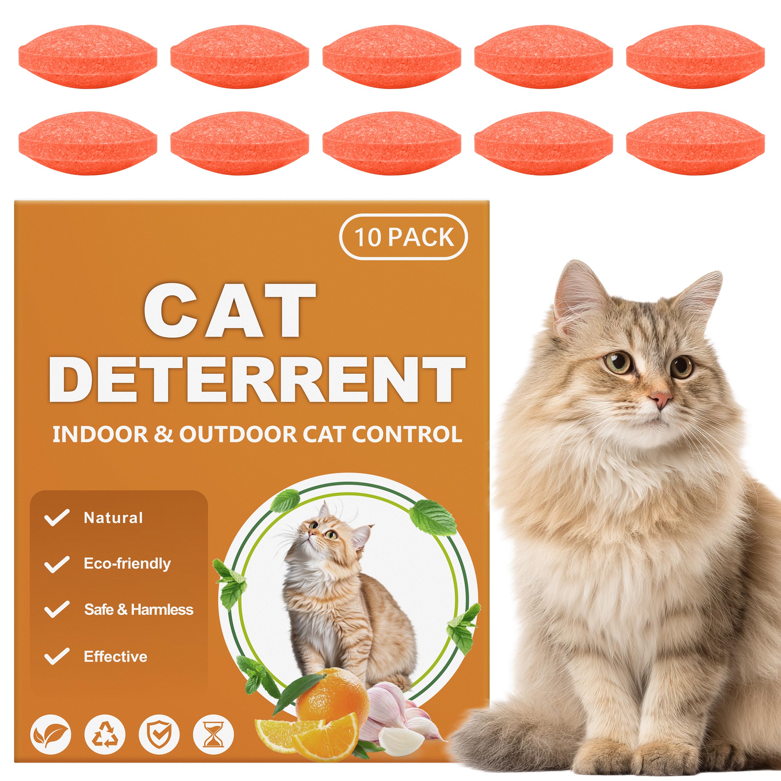 Cat Repellent for Gardens UK, 10Pcs Cat Deterrents for Gardens UK Fox Repellent Ball - Keep Cats Out of Yard Permanently,Keep Cats Off Lawn,Garden,Furniture — image 1