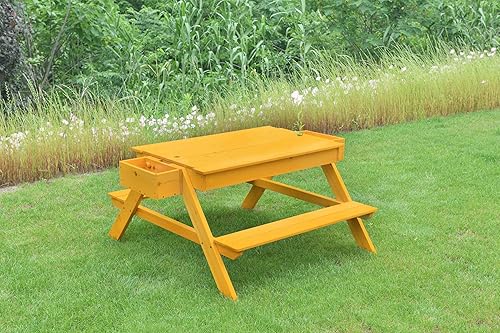 Miniatura 2 de Avenlur Mesa de arena de madera para niños, juego sensorial, madera de pino duradera, portátil, estante de almacenamiento, juego imaginativo