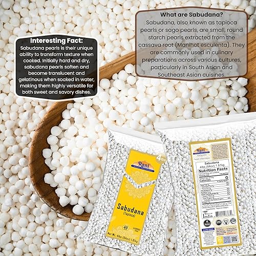 Miniatura 61 de Rani Sabudana (Tapioca / Sago) Perlas de 14 onzas (14.11 oz) ~ Naturales Veganas Sin colores Sin OMG Origen indio