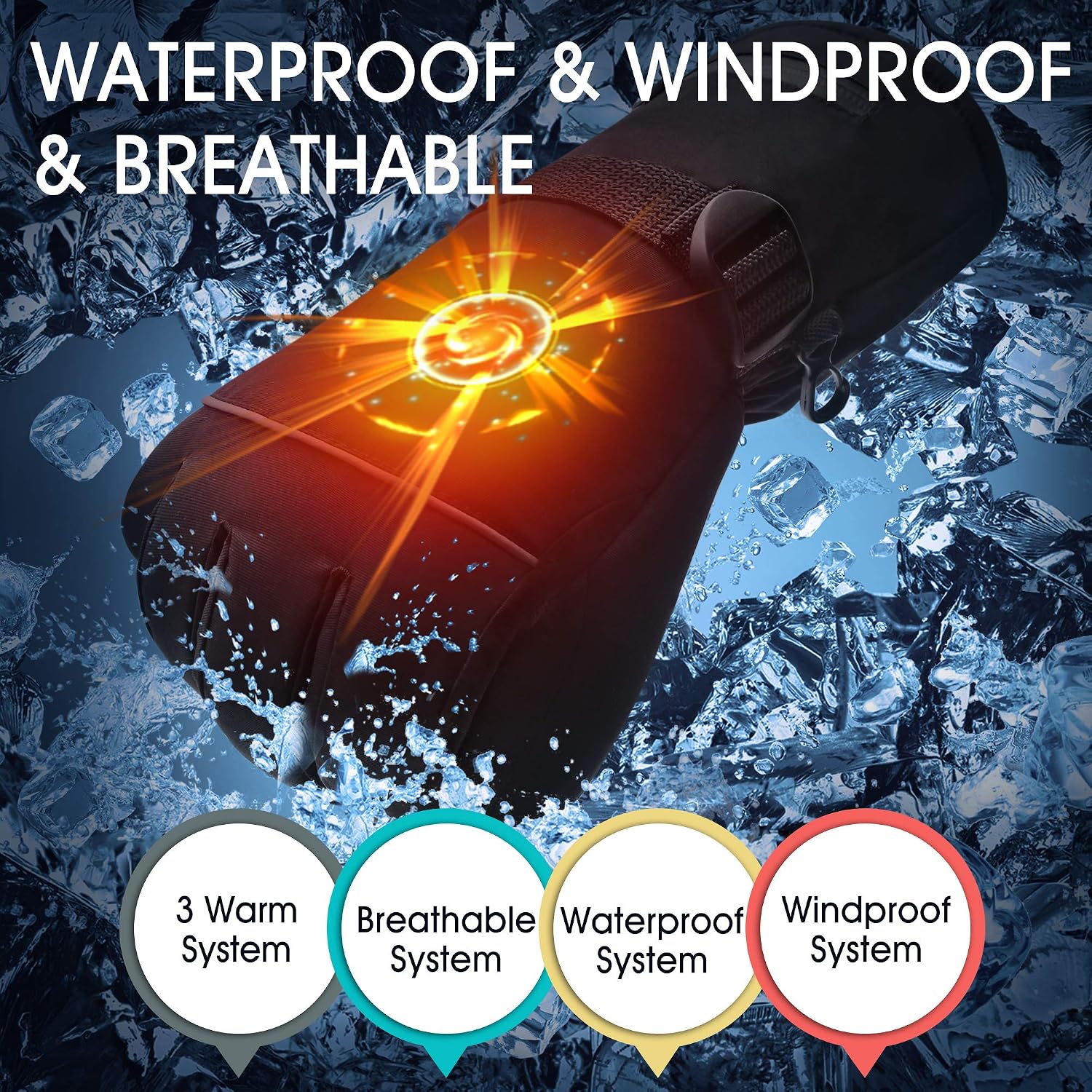Rabbitroom Heated Gloves for Men Women,Upgraded Electric Battery Cold Weather Heated Gloves,Winter Waterproof Touchscreen Hand Warmers Thermal Arthritis Gloves Perfect for Cycling Skiing Working