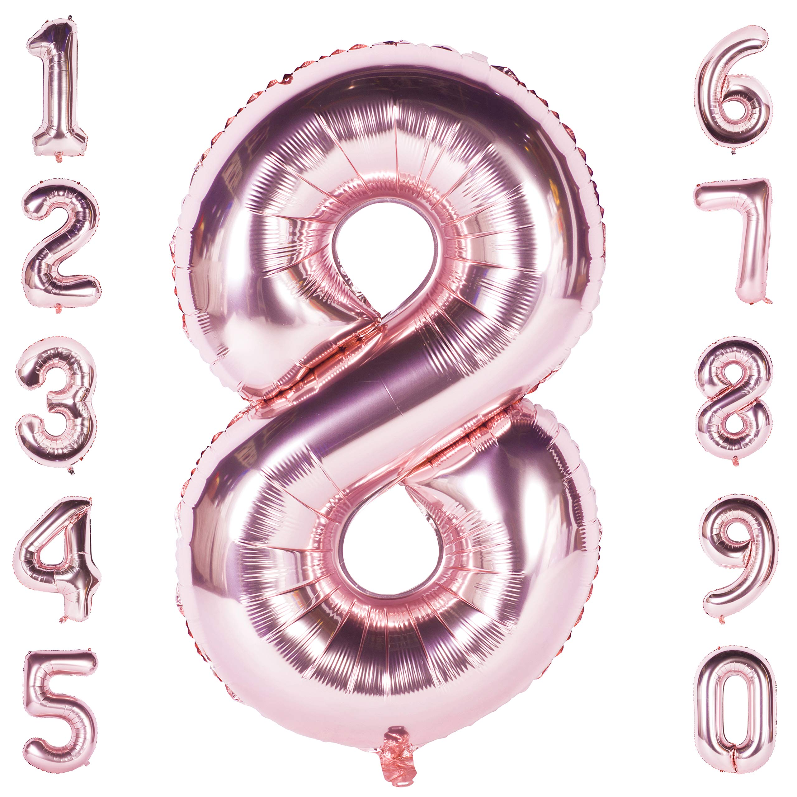 Red 0 balloon 40 Inch Giant Helium Foil Number 0 to 9 Red Balloon Birthday Wedding Party Digital Decorations (Number 0) — view 320
