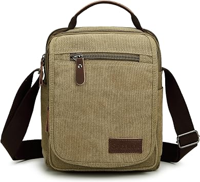 Sechunk Small Canvas Shoulder Bags Messenger Bag Travel Bag Business Bag Working Bag For Men Women