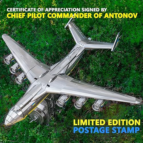 Miniatura 3 de METAL-TIME ANTONOV Mriya AN-225 Kit de modelo mecánico oficial de bricolaje, kit de bricolaje 3D de avión de carga, modelo de trabajo de avión,