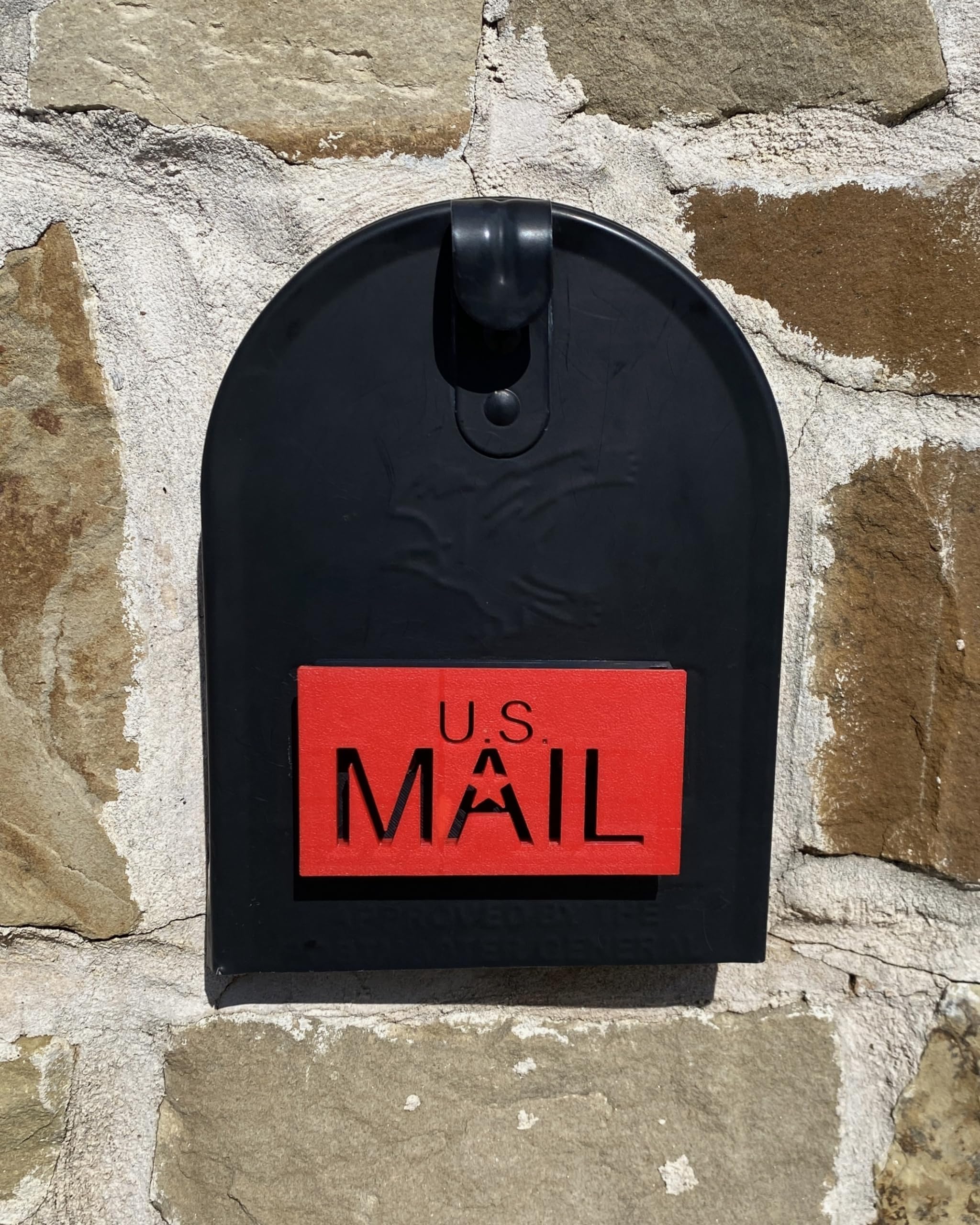 US MAIL Mailbox Flag Kit – Large Red Replacement Flag for Brick & Stone Mailboxes, ASA UV & Weather-Resistant Plastic, Universal Front Mount, 4.02” x 2.27” x 0.59”, USPS Compatible