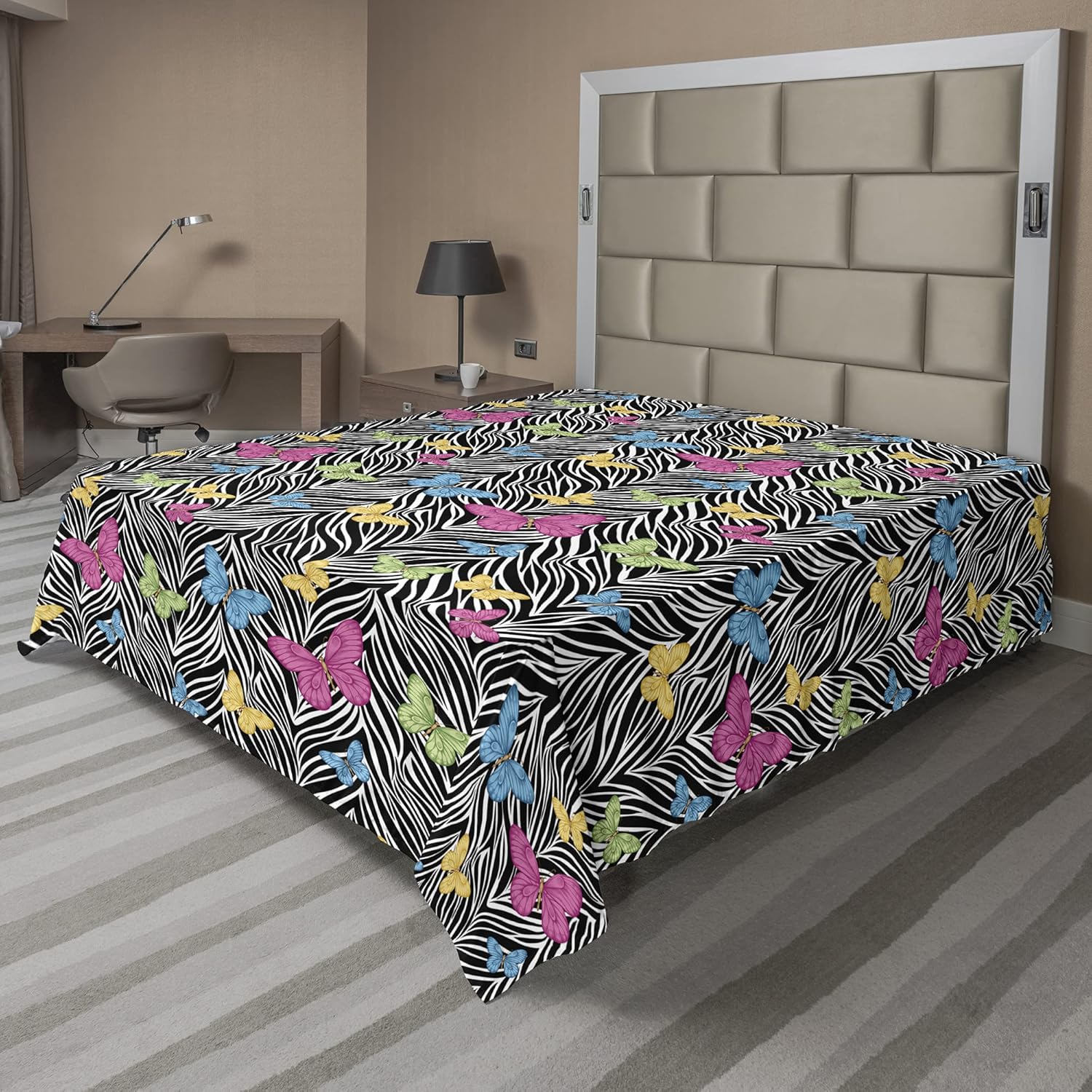 ABAKUHAUS Safari Tovaglia, Zebre Occhi e Viso, Tovaglia Circolare per Sala da Pranzo o Cucina, 140 x 200 cm, Grigio antracite bianco