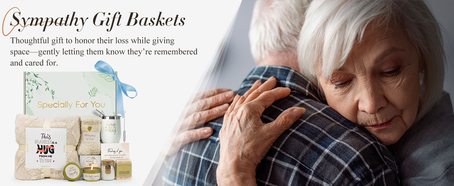 Sympathy Gift Baskets for Loss of Loved One, Bereavement Care Package for Women, Condolence Gift for Mom, Dad, Husband – Grief Support, Miscarriage Gifts for Mother, Sorry for Your Loss
