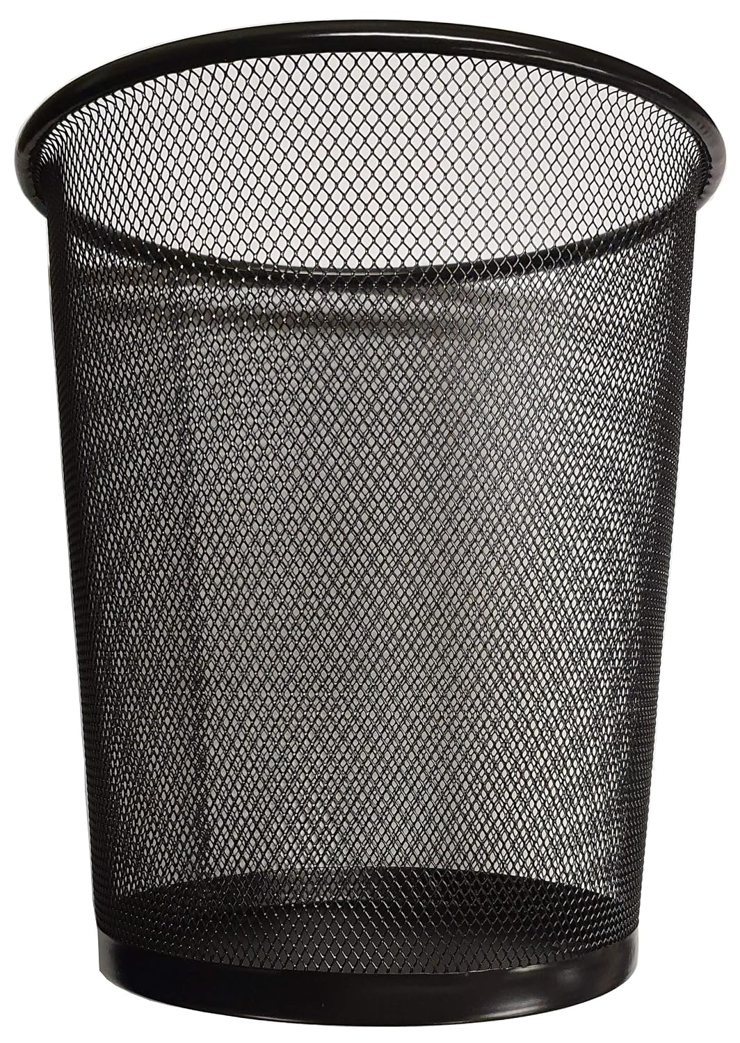 DIVCHI Circular Mesh Wastebasket Trash Can, Waste Basket Garbage Can Bin for Bathrooms, Kitchens, Home Offices, Dorm Rooms(BLACK)