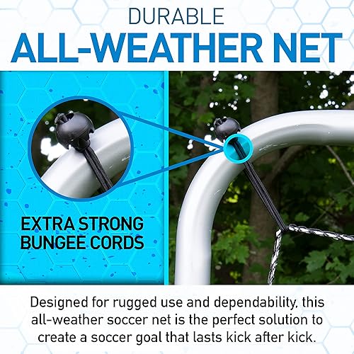 Miniatura 5 de Franklin Sports Rebotador de fútbol Red de rebote de acero para torneos perfecta para la práctica y entrenamiento en el patio trasero 12 pies x 6