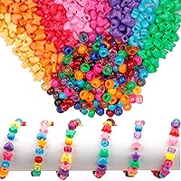 Vista 112 de Coloridas cuentas de plástico para pulseras para hacer joyas, pulseras de amistad, 0.236 x 0.354 in, multicolor para cuentas, trenzar el cabello