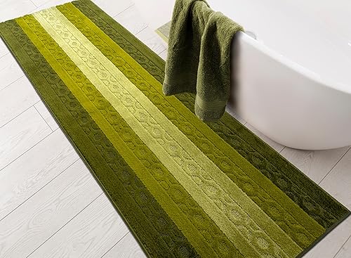 Miniatura 6 de Alfombra de pasillo con parte trasera de goma antideslizante, 26 pulgadas x 10 pies, color verde cadena, alfombra de pasillo para entrada, cocina,