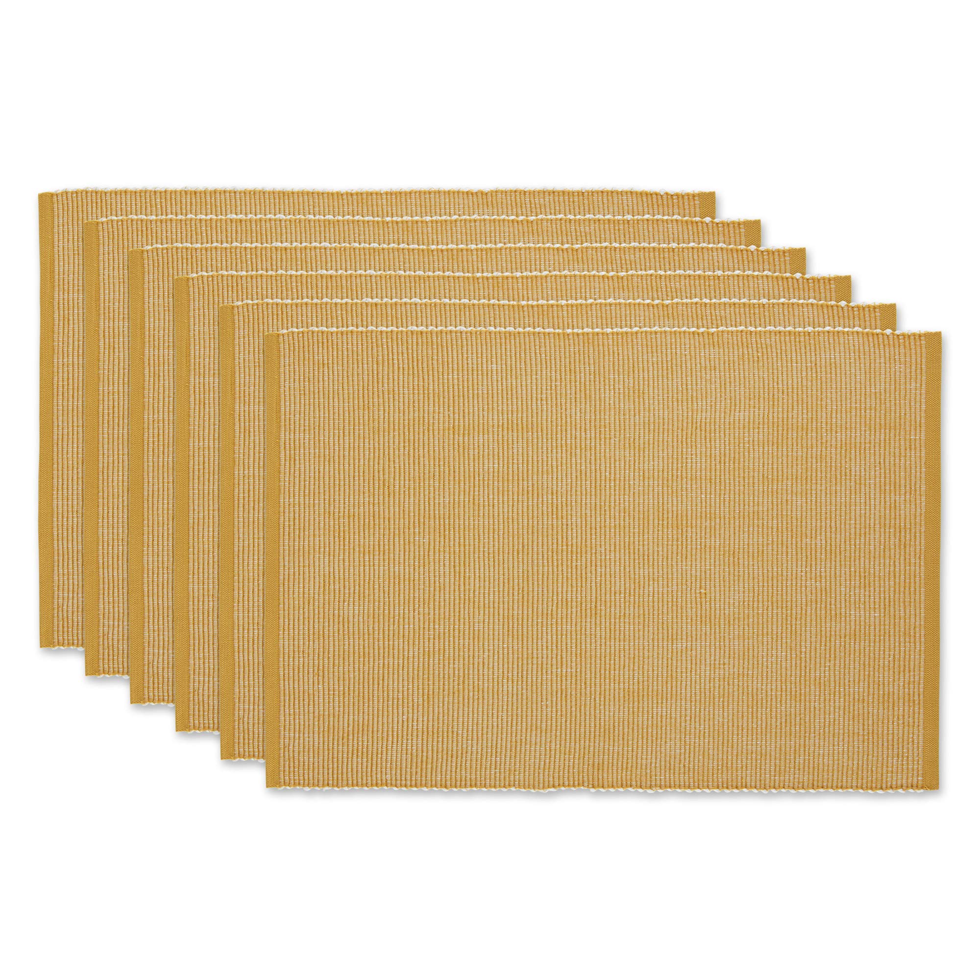 DII Two-Toned Collection Tabletop Platzdeckchen, Baumwolle, Honey Gold, 13x19, 6