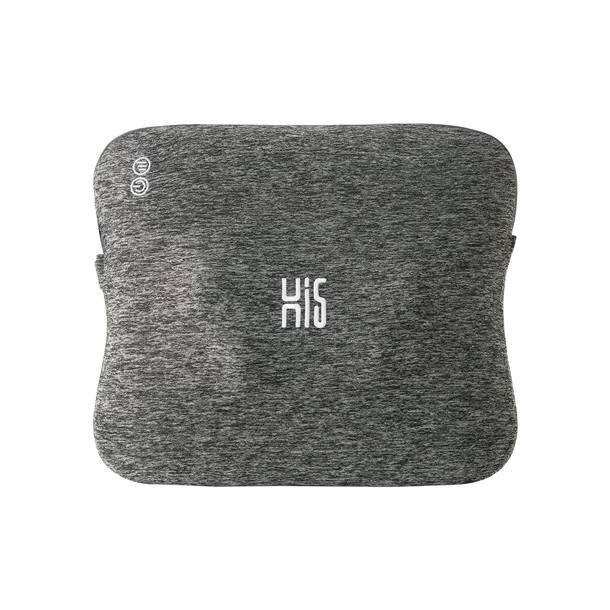 Hi5 Bravo Cojín de masaje Shiatsu con función de calor, apagado automático, funda lavable para hombros, cuello, espalda y piernas, color gris oscuro