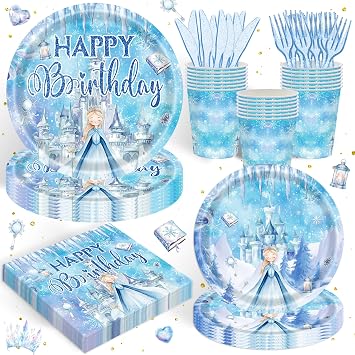 120pcs Frozen Birthday Party Supplies Frozen Princess Theme Party Decorations for 20