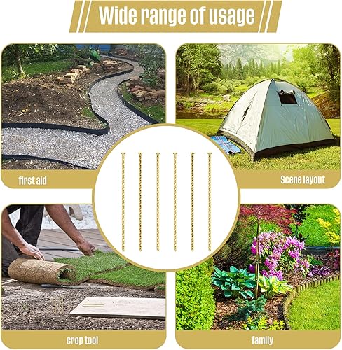 Miniatura 2 de LEIFIDE 300 estacas de metal para paisaje, estacas de césped artificial de 8 pulgadas, estacas de jardín artificiales galvanizadas en espiral para