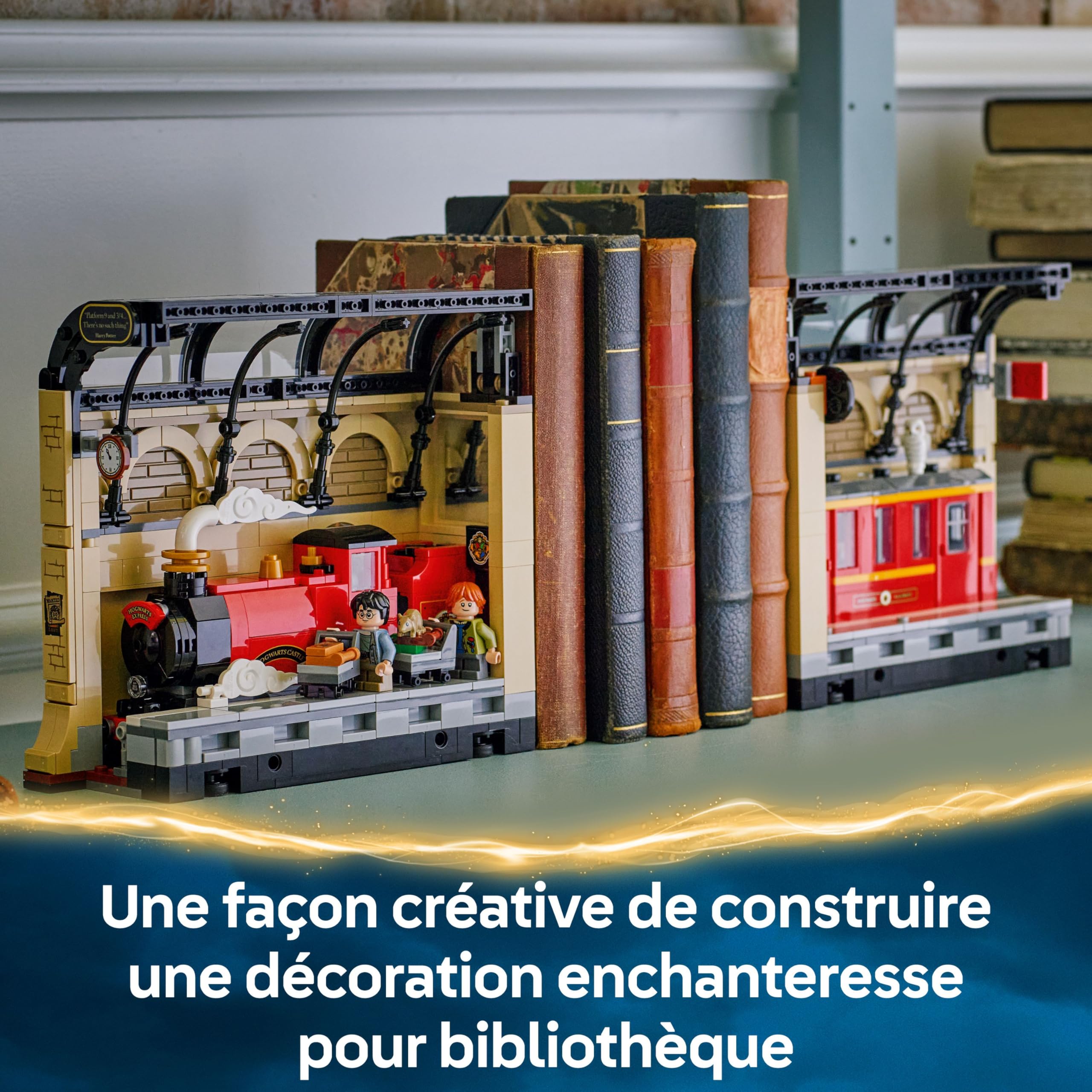 LEGO Harry Potter Book Nook : Le Poudlard Express - Jeu de Construction avec Train - Ron Weasley, Figurines de Hedwige & Croûtard - Cadeau sur Le Monde des Sorciers - Garçon ou Fille dès 10 Ans 76450
