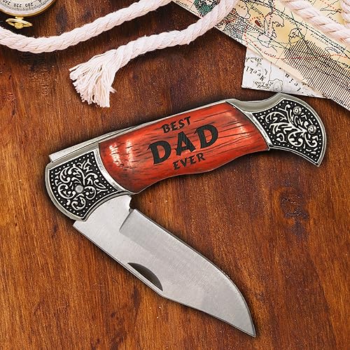 Miniatura 4 de My Personal Memories Cuchillo plegable de bolsillo con mango de palisandro personalizado con grabado, padrinos de boda, monograma personalizado y