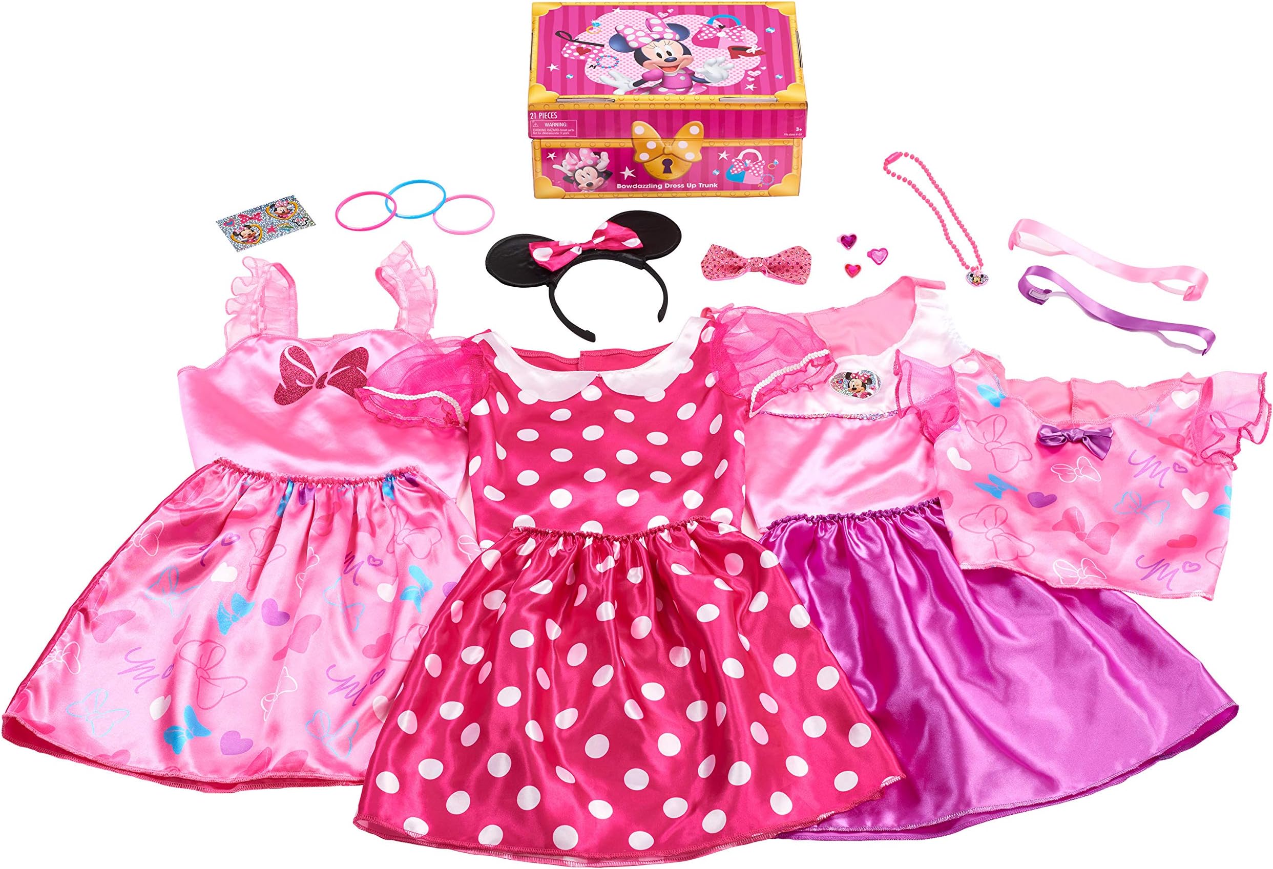 Disney Junior Minnie Mouse Bowdazzling Dress Up Trunk Set, Officially Licensed Kids Toys for Ages 3 Up by Just Play