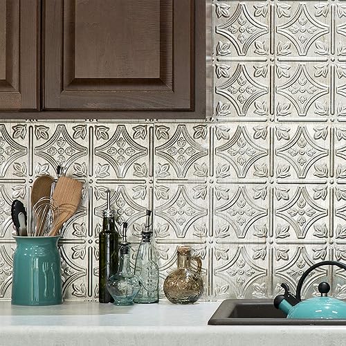 Miniatura 19 de FASÄDE Kit decorativo para salpicaduras de vinilo de estilo tradicional y patrón 1 de 15 pies cuadrados en peltre ahumado Smoked Pewter,Bronce