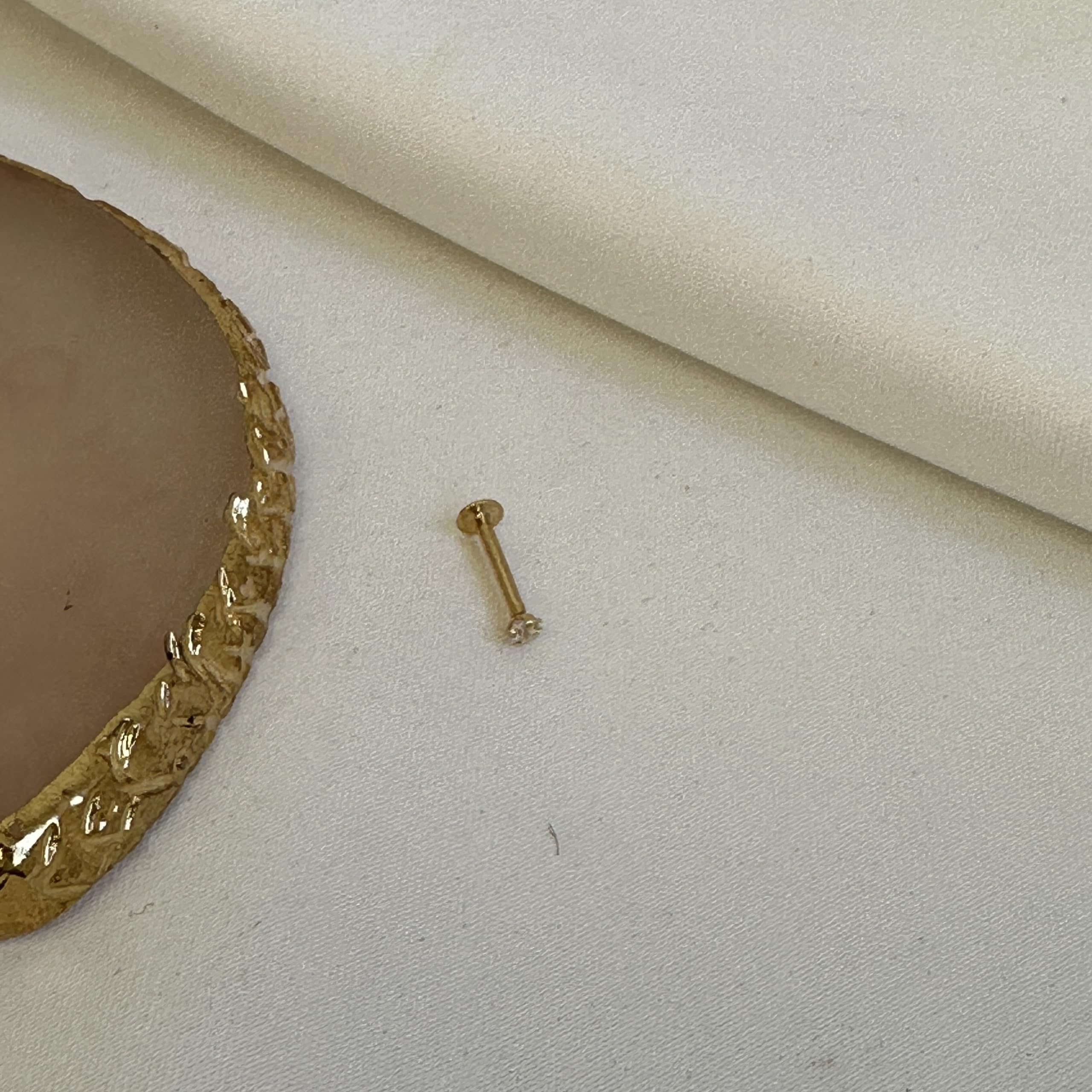 jewellerybox 9 Karat (375) Gold Monroe - Lippen Piercing mit viereckigem CZ Kristall Oberteil