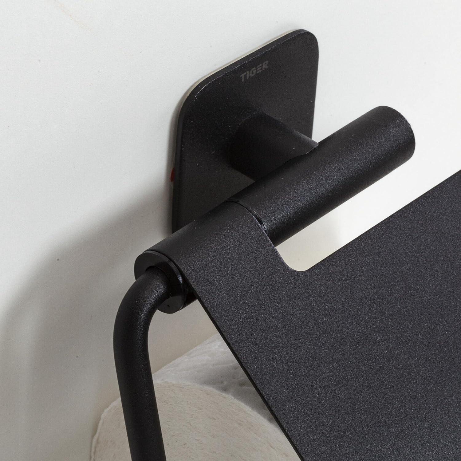 Tiger Colar Toilet Roll Holder with Cover Black