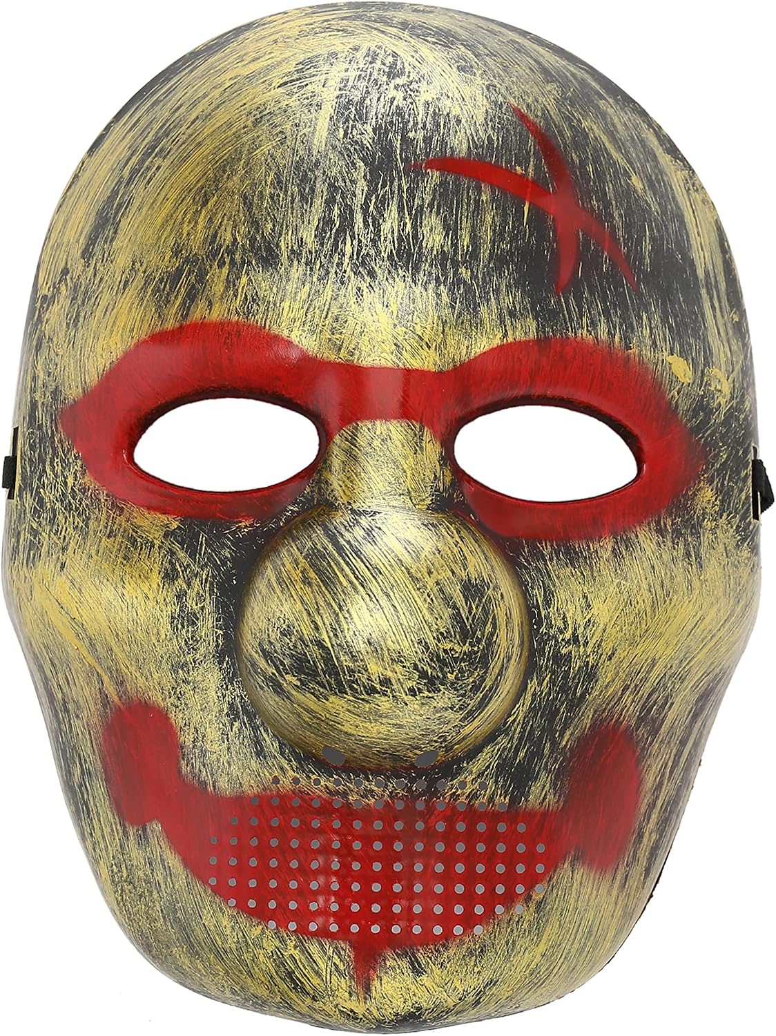 Komonee Halloween Mask Big Nosed Smile Gold Costume Adult Outfit Scary Spooky Horror Party Face Fancy Dress Cosplay For Men Women (HM9)