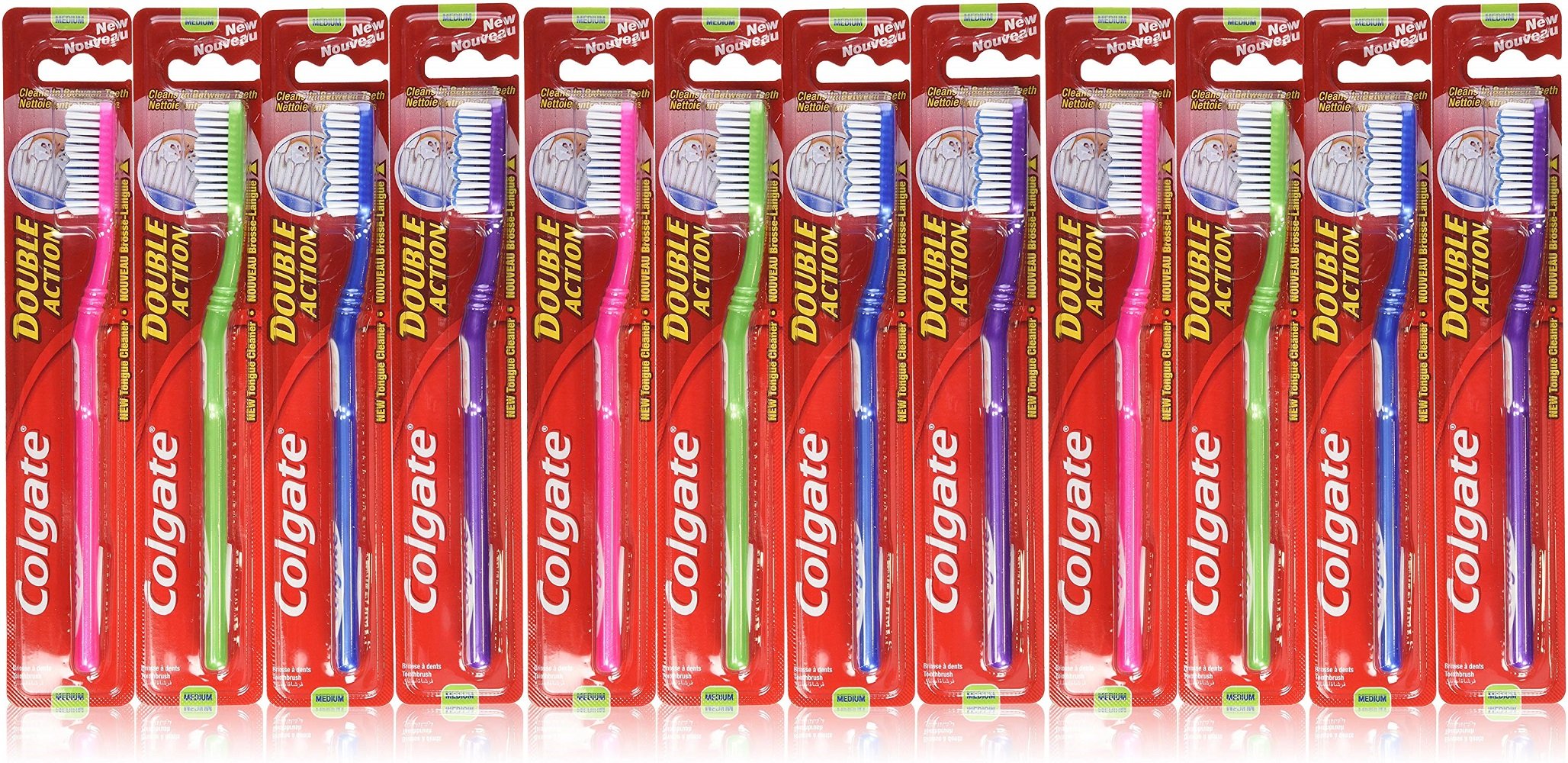Colgate 1 x Double Action Toothbrush Medium Multi-Coloured